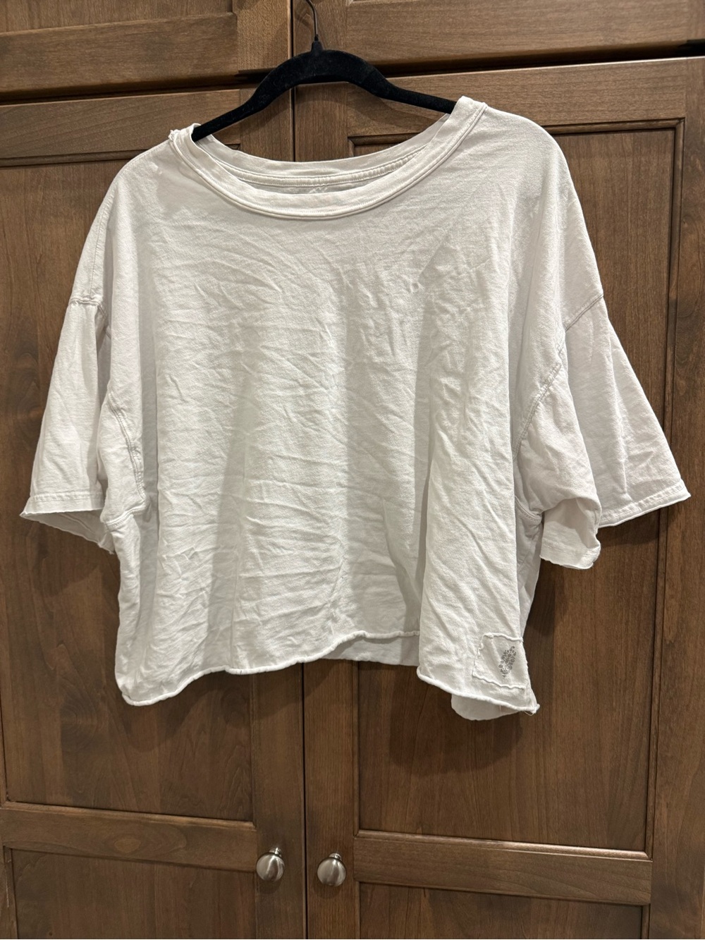 Boxy Cropped Short Sleeve Tee in White